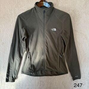 North Face‎ TKA 100 Full Zip Fleece Jacket Sz Small/P Khaki Green Pockets